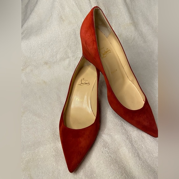 Christian Louboutin Pipina wedges sz 39 red suede - Picture 2 of 10